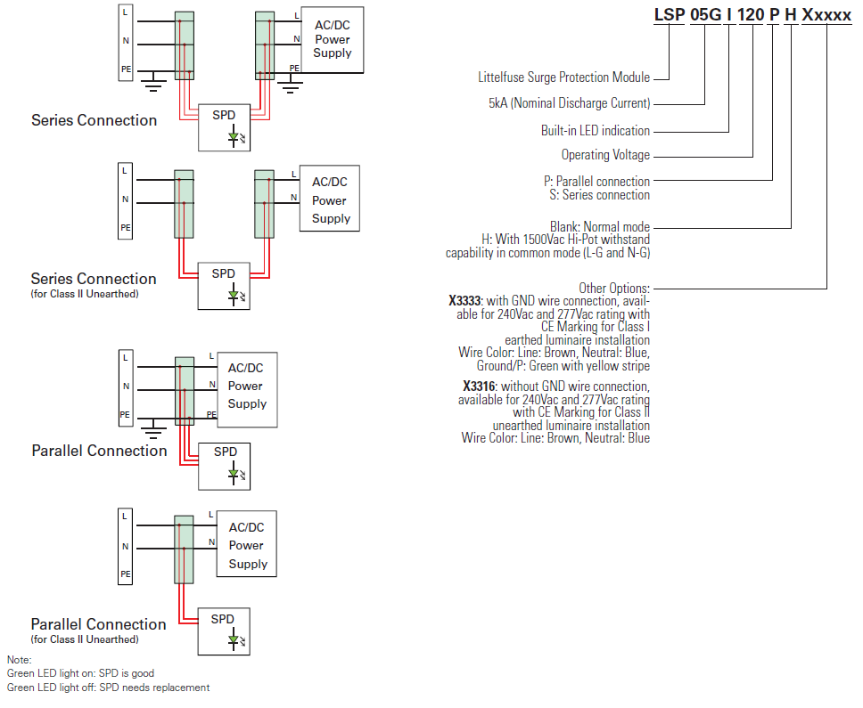 Schematic - Littelfuse LSP05GI LED Lighting Surge Protection Module